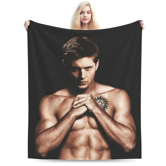 Soft Plush Throw Blanket Dean Winchester Jensen Ackles Fleece Blankets for Sofa Bed Travel 40"x30"