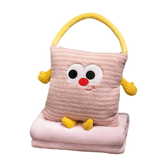 Soft Plush Throw Pillow Blanket for Home Office Travel Comfort with PP Cotton Filling