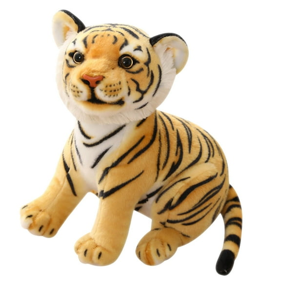 Soft Plush Tiger Stuffed Animal Toy 23CM Cute Simulation Wild Cat Doll for Children Bedroom Decor Hug Pillow Gift