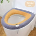 thumbnail image 1 of Soft Plush Toilet Seat Cover, Thickened Warm Bathroom Mat with Snap Closure, Machine Washable for Year-Round Comfort, Household Essentials(D), 1 of 4