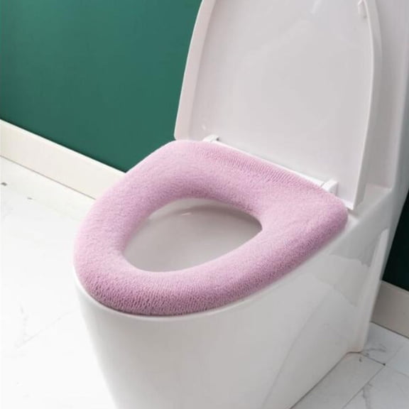 Soft Plush Toilet Seat Cover Washable Reusable Universal Fit Bathroom Accessory for Home Restroom Comfort