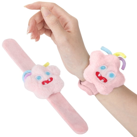 Plush Slap Bracelet, Cute Star Monster Stuffed Wristband Toy, Soft Plush Snap Wrist Band, Fun Wearable Accessory for Kids Boys Girls, Party Favor Birthday Gift