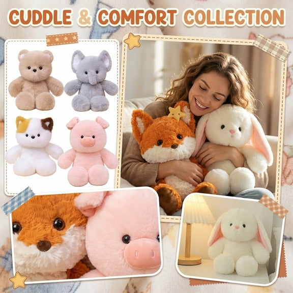 Soft Plush Toys Fuzzy Stuffed Animal 15.7 Inch Cuddle Pillow Bedroom Decor Birthday Gift Student Gift Single Pack