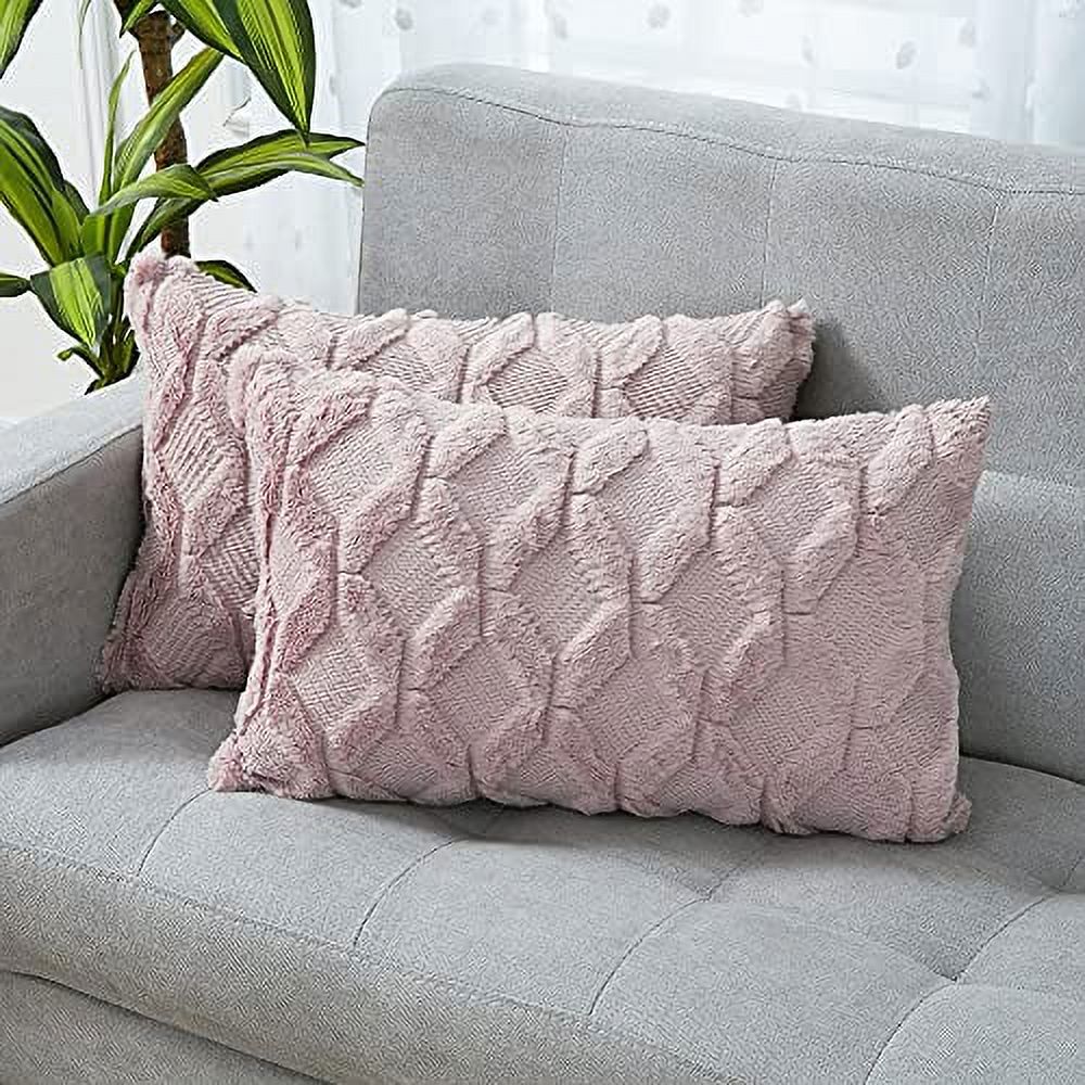 Soft Plush Velvet Throw Pillow Cover Short Wool Cushion Covers for