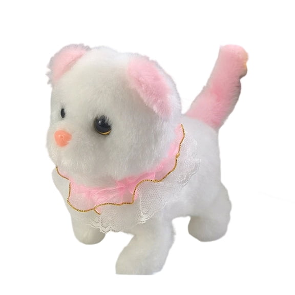 Soft Plush Walking Cats Toy Doll Cuddle Toy With Meow Sounds Raise A Pet Toy