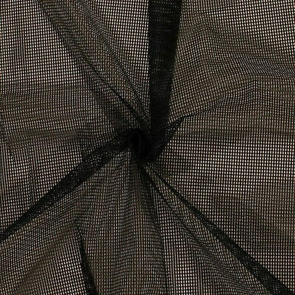 Soft Polyester Black Mesh 1/8" Holes Some Stretch 1-Way 52" Wide Fabric by the Yard (9189h-8m)