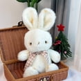 thumbnail image 1 of Soft Polyester Bunny Stuffed Animal with Bow - Cute Plush Bunny Decoration for Easter Day Wedding, Adorable Stuffed Bunny Figurine, Festive Holiday Home Decor Accent, 1 of 6