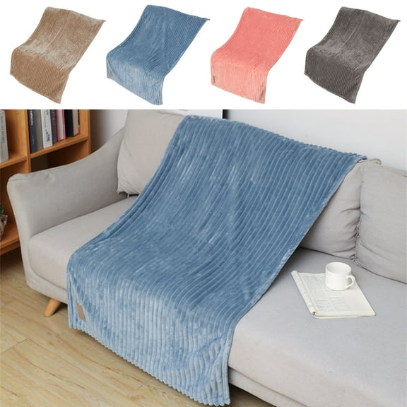 Soft Polyester Fleece Blanket, 70x120cm, Lightweight Throw for Couch, Bed, Travel, No Shedding, Double-Sided Edging, Pink Brown Gray Blue, All-Season Comfort