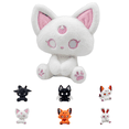 thumbnail image 1 of Soft Polyester Gothic Plush Toys, Dark Fantasy Bunny Fox Cat Demon Creature Stuffed Animals, Cute Sitting Plushies, Halloween Decorations Indoor, Collectible for Bedroom Decor & Holiday Gift Giving-D, 1 of 5