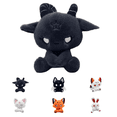 thumbnail image 1 of Soft Polyester Gothic Plush Toys, Dark Fantasy Bunny Fox Cat Demon Creature Stuffed Animals, Cute Sitting Plushies, Halloween Decorations Indoor, Collectible for Bedroom Decor & Holiday Gift Giving-B, 1 of 5