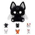 thumbnail image 1 of Soft Polyester Gothic Plush Toys, Dark Fantasy Bunny Fox Cat Demon Creature Stuffed Animals, Cute Sitting Plushies, Halloween Decorations Indoor, Collectible for Bedroom Decor & Holiday Gift Giving-A, 1 of 5