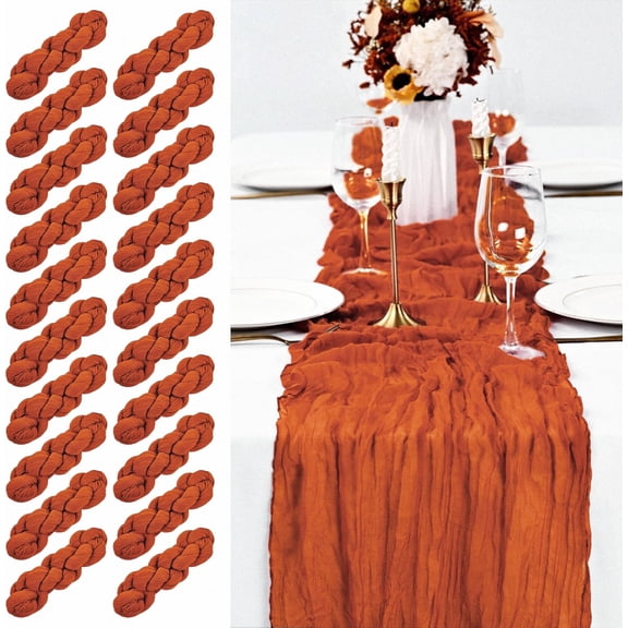 Soft Polyester Terracotta Table Runner Set 20 Count 10Ft for Events