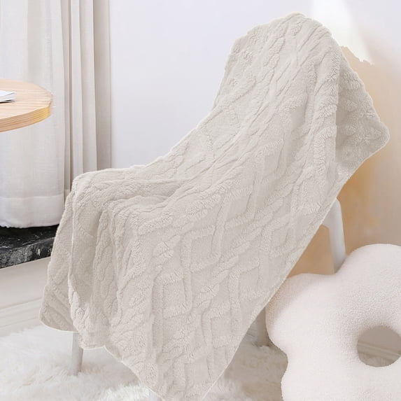 Soft Polyester Throw Blanket, Lightweight Cozy Sofa Blanket, Solid Home Accent Cover for Couch, Bed, Reading, Travel and Relaxing