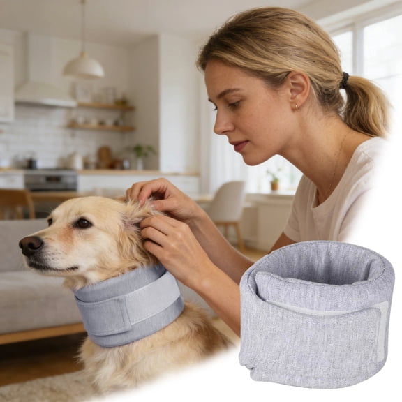 Soft Post-Surgery Recovery Collar for Dogs and Cats, Comfortable Anti-Lick Neck Brace for Wound Healing, Adjustable Fabric Surgical Cone Alternative, Breathable and Lightweight for Daily Wear