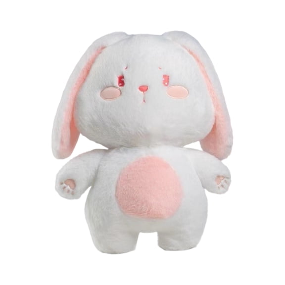 Soft Pouting White Rabbit Plush, Cute Sad Bunny Stuffed Animal for Comfort and Gifting 11.81in