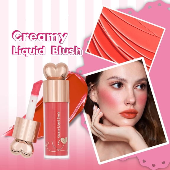 Soft Powder Mist Liquid Blush for Lips and Cheeks, Long-Lasting Non-Fading Blush with Natural Finish, 7.5ml Multi-Use Blush for Contouring and Brightening