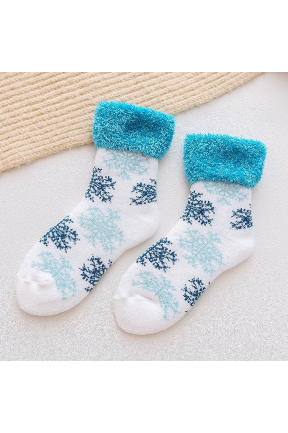 Soft Premium Fleece Crew Socks Deer Patterns for Fleece Lining Fuzzy Soft Slipper Socks for Winter Christmas, Holiday or Birthday Gift