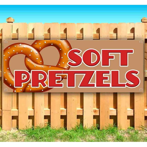 Soft Pretzels 13 oz Banner Heavy-Duty Vinyl Single-Sided With Metal Grommets