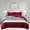 thumbnail image 1 of Soft Printed Micromink Sherpa Comforter Set, 3-Piece Comforter Set – Fluffy Ultra Cozy, Warm, and Plush Reversible Comforter with 2 Pillowcase, Queen/King Size, 1 of 6