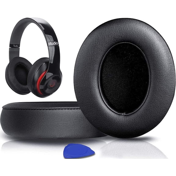 Soft Protein Leather Replacement Ear Pads for Beats Studio 2 and Studio 3 Over Ear Headphones, Noise Isolating Memory Foam, Added Thickness for Comfortable Daily Use