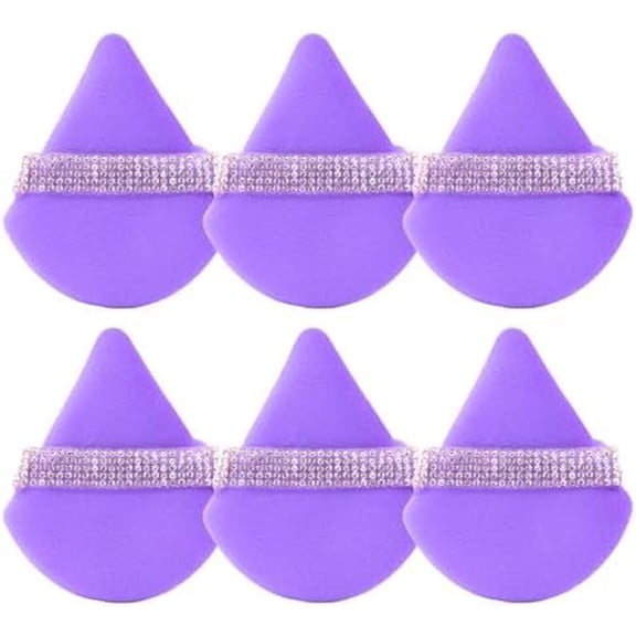 Soft Puff Triangle Makeup Puff, 6 count Foundation Sponge Wet &Dry Makeup Tool for Loose Mineral Setting,A-