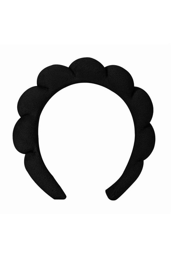 Soft Puffy Headband for Washing Face – Terry Cloth Skincare & Makeup Removal Hair Band for Women & Girls| Non-Slip Bubble Spa Headbands for Facial, Exfoliating, Bath & Beauty Routine