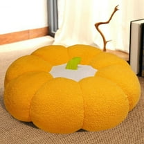 Soft Pumpkin Floor Pillow Plush Throw Cushion 3D Pumpkin Shaped Decorative Pillow for Living Room Bedroom Sofa Couch Halloween Thanksgiving Fall Autumn Home Decor Cozy Seat Pad