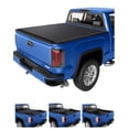 thumbnail image 1 of Soft Quad-fold Truck Bed Tonneau Cover Compatible for 2019-2023 Silver-ado&GMCSier-ra1500,Soft Fourth Folding Pickup Bed Cover,5.8 Ft/6.6Ft, 1 of 9