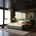 thumbnail image 1 of Soft Queen Bed Frame With Headboard,Upholstered Platform Bed Frame With Oversized Padded Backrest And Solid Wood Frame For Bedroom,Apartment Room,Green, 1 of 9