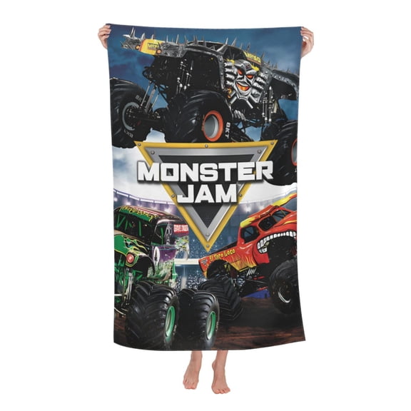 Soft Quick Dry Beach Towel Monster Truck Jam Bath Towel Bathroom Durable Home Towels 32 X 52 Inch