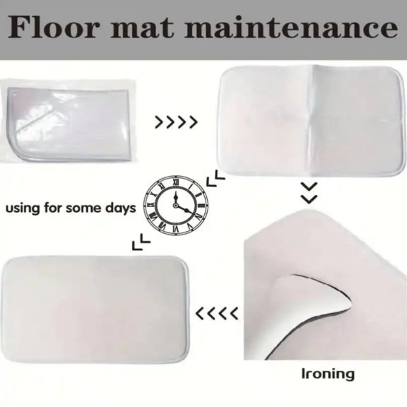 Soft Quiet Fern Pattern Non-Slip Floor Mat - Black Polyester Flannel Texture, Machine Washable Indoor Doormat for Kitchen Bathroom Living Room Bedroom