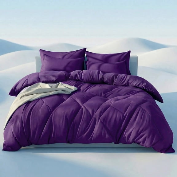 Soft Quilt Set, 2/3-Piece Bedding, All-Season Lightweight Quilted Bed Set with Pillowcase for All Bed Sizes(Purple Twin)