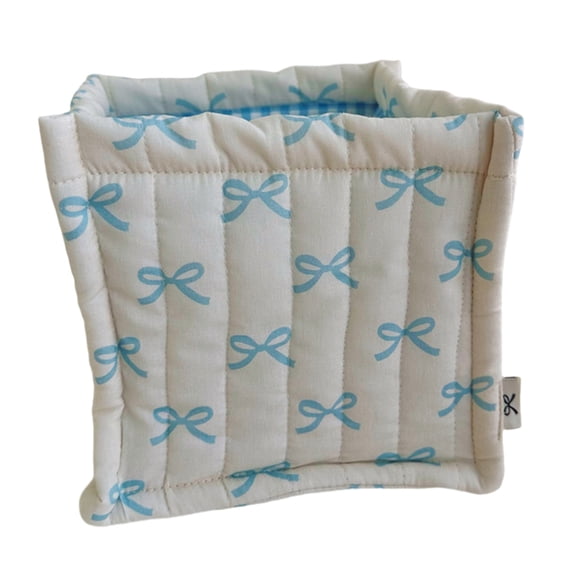 Soft Quilted Fabric Storage Basket for Desktop Use Suitable for Students Professional and Families Organization