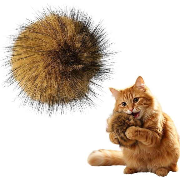 Soft Rabbit Fur Catnip Balls, Fluffy Faux Fur Cat Toys for Indoor Play, Washable & Fun to Chase for Exercise and Bonding (1pcs)