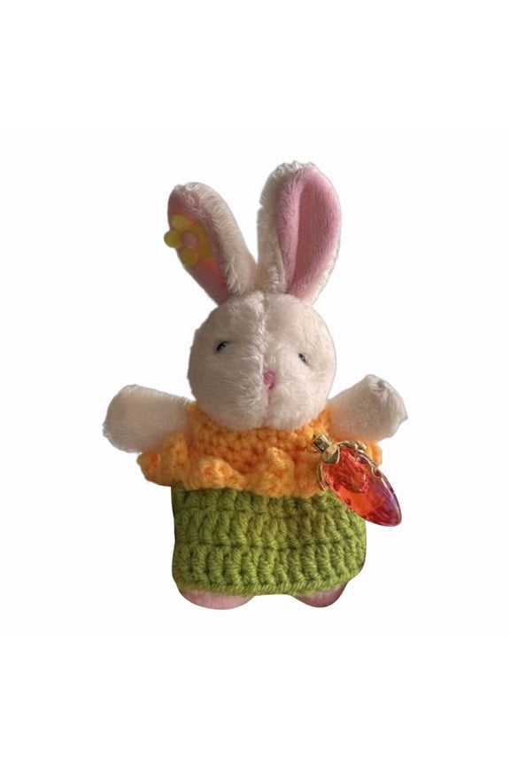 Soft Rabbit Plush Stuffed Animal Keychain Eye Catching Keyring Key Bag Pendant Birthday Gift for Children and Women