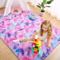 thumbnail image 1 of Soft Rainbow Area Rugs for Girls Room 3x5 Feet, Fluffy Cute Colorful Princess Carpet for Kids Teens Nursery Toddler,Bedroom Hot Pink, 1 of 1