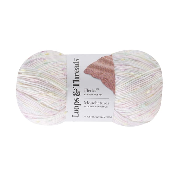 Loops & Threads Soft Rainbow Flecks Yarn - Medium Weight Yarn for Knitting, Crochet, Weaving, Arts & Crafts, 18 Pack