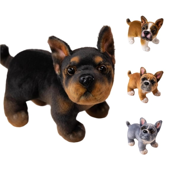 Soft Realistic French Bulldog Plush Toy, Cute Lifelike Stuffed Dog for Kids, Great Christmas Gift & Nursery Decor
