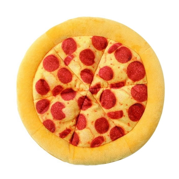 Soft Realistic Plush Pizza Toy For Small Breeds Dog And Cats Indoor Entertainment Chewing Toy for Pet Engagement