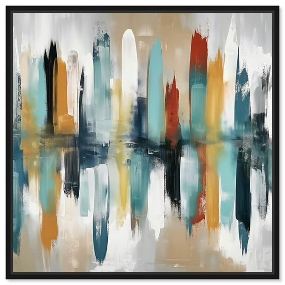 Soft Reflections Canvas Colorful Wall Art by Art Remedy, Black Frame, 20" x 20"