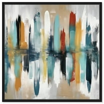 Soft Reflections Canvas Colorful Wall Art by Art Remedy, Black Frame, 20" x 20"