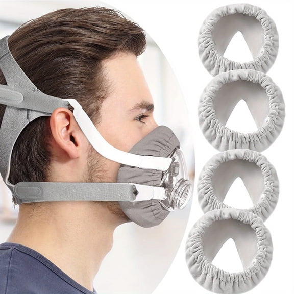 Soft Reusable Gray Face Cushions - 4pcs CPAP Mask Liners - Universal Fit for Men & Women - Healthcare Accessories for Comfortable Sleep
