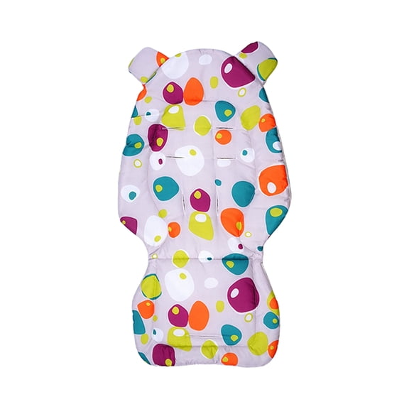 Soft Reversible Strollers Seat Pad Dotted Backing Design Breathable Cotton Liner for Newborns Baby Strollers Pram