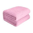 thumbnail image 1 of Soft Ribbed Fleece Blanket Lightweight Plush Microfiber Throw Blanket for Bed Sofa Couch Office Travel Home Use, 1 of 5
