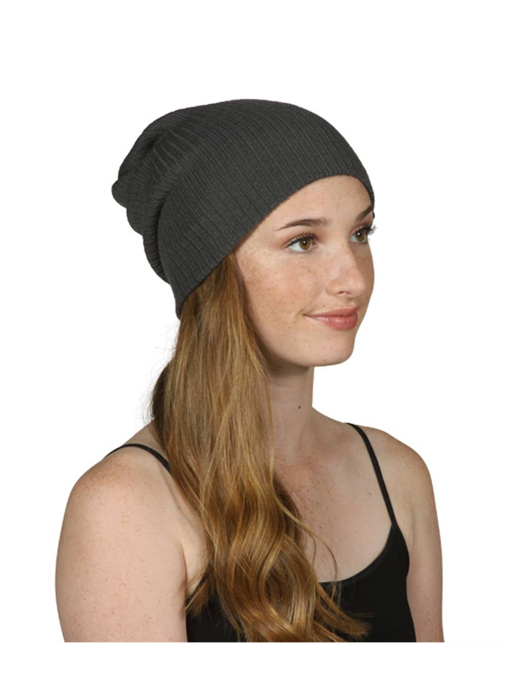 Soft Ribbed Slouchy Beanie -Radiant Orchid - Walmart.com
