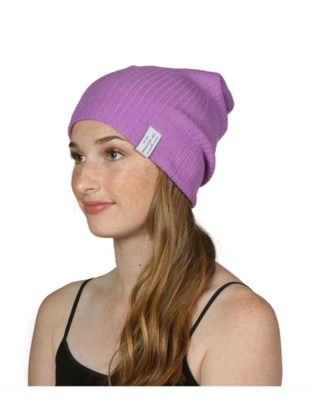 Soft Ribbed Slouchy Beanie -Radiant Orchid - Walmart.com