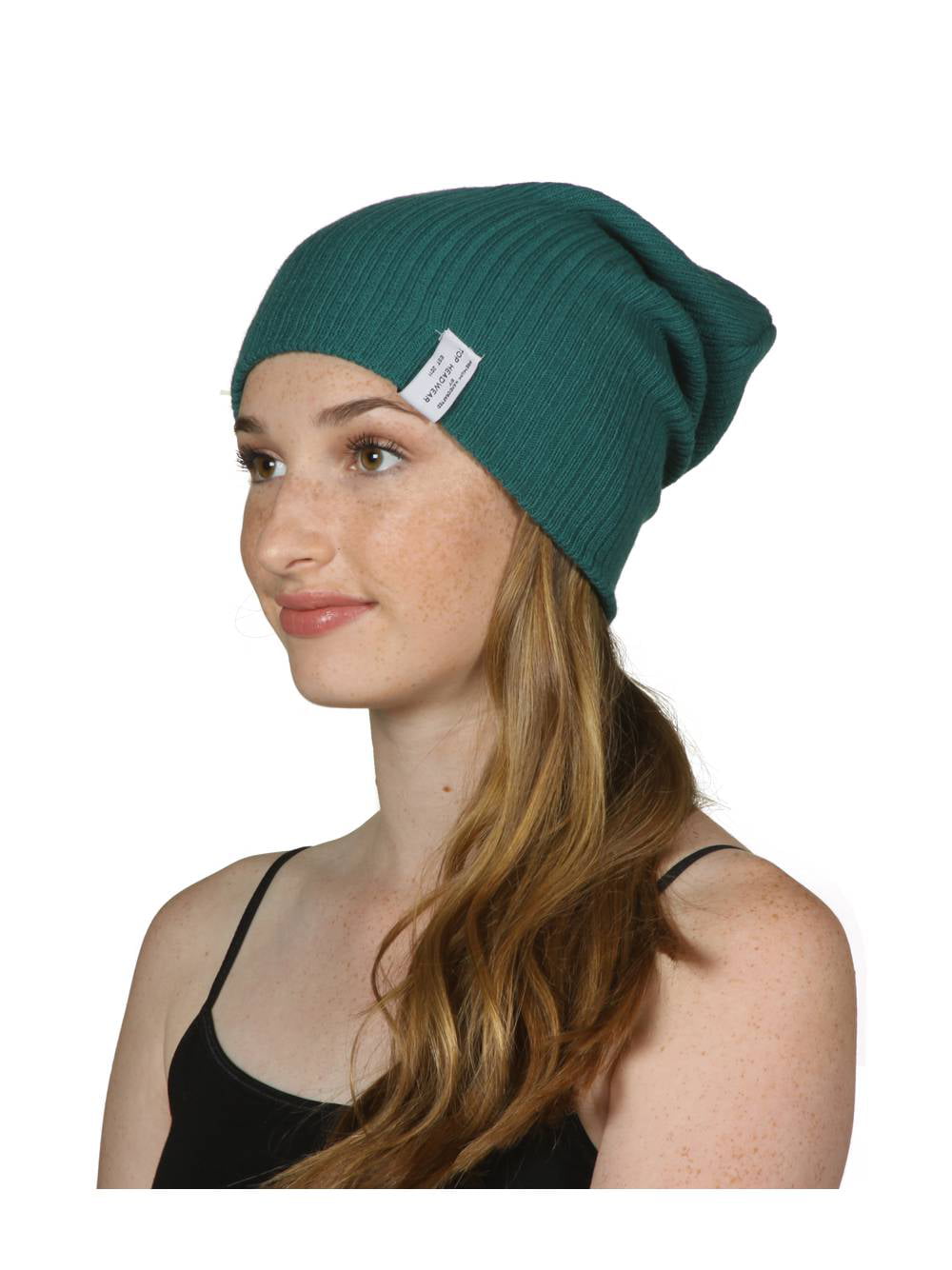 Soft Ribbed Slouchy Beanie - Teal
