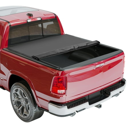 Soft Roll Up Truck Bed Tonneau Cover Compatible for 2009-2024 Dodge Ram 1500,5.7 Ft/6.4Ft