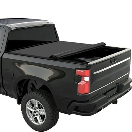 Soft Roll Up Truck Bed Tonneau Cover Compatible for 2019-2025 Sierra 1500/2500HD/3500HD,Waterproof & Sun-Resistant Truck Bed Cover,5.8ft/6.6ft