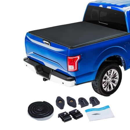 Soft Roll-up Truck Bed Cover Compatible with 2007-2023 Chevrolet Silverado/Sierra 1500 5'-8"/69.3" Bed